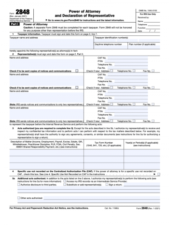 IRS Form 2848 Printable 📝 Get IRS Form 2848 2023: Printable PDF and ...